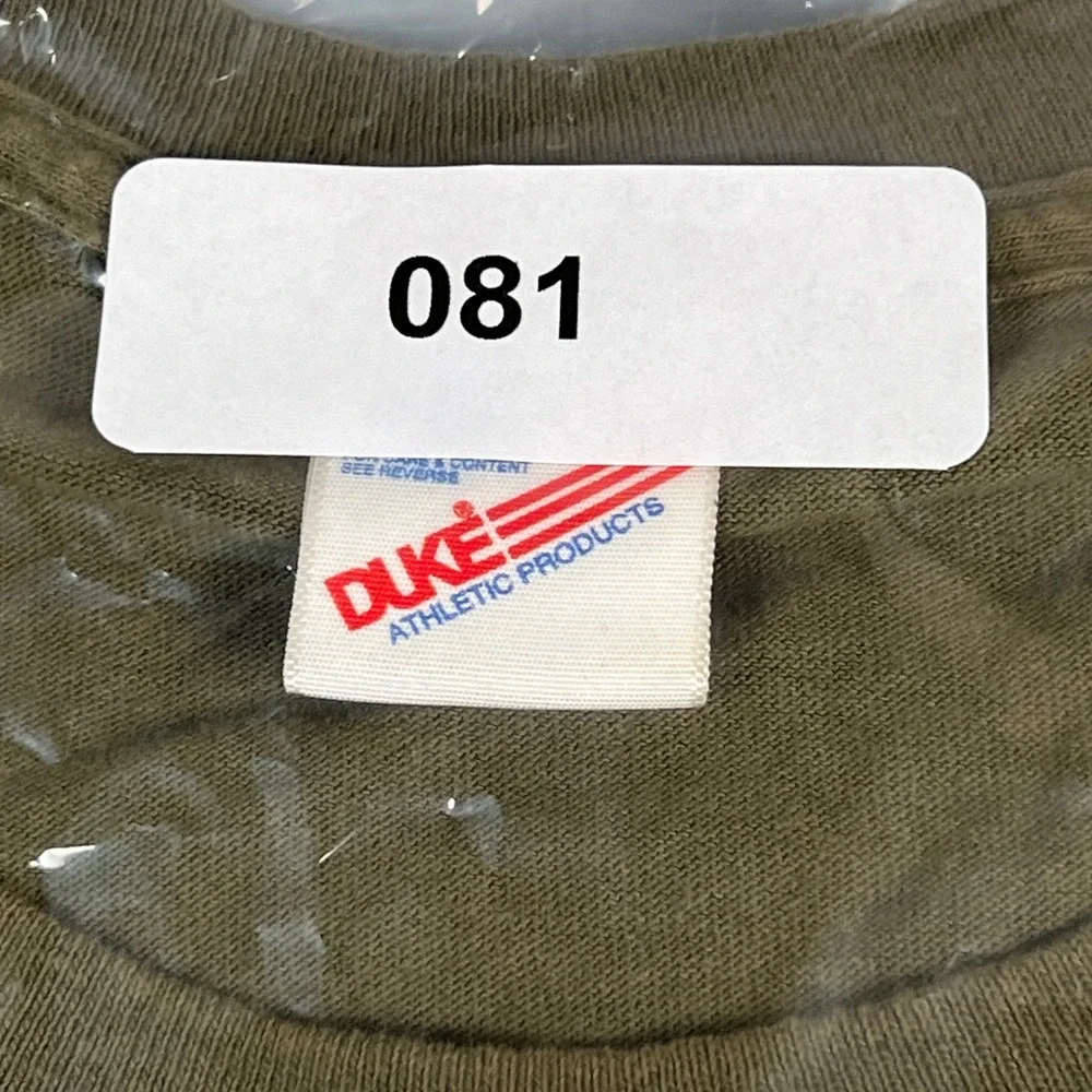 VTG Duke T Shirt Mens L Olive Green WWII 60th Anniversary VE VJ Day USA Made